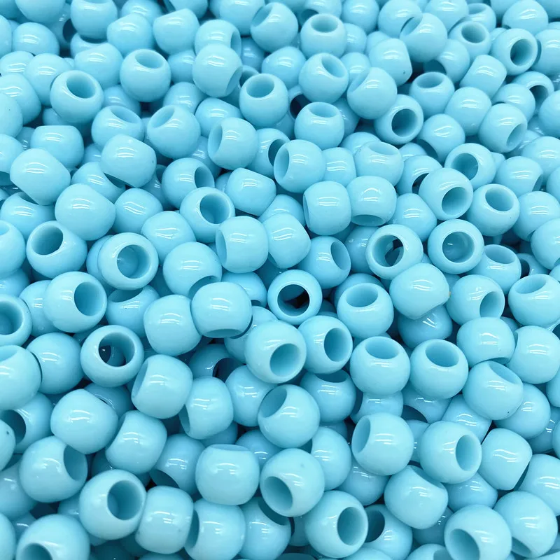 50pcs 10mm Big Hole Beads Bucket  Acrylic Loose Bead for Jewelry Making Bracelet Necklace DIY