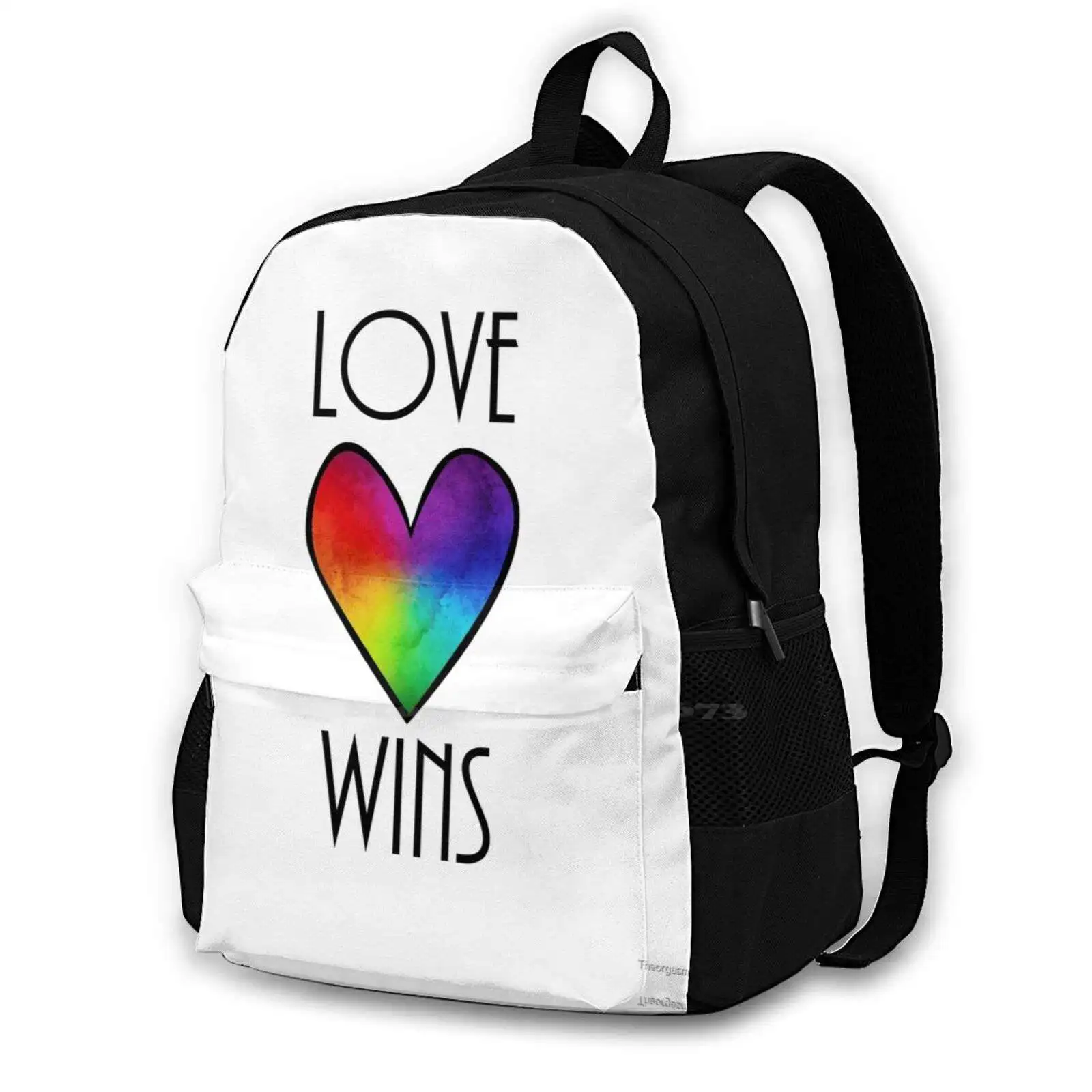 Love Wins Large Capacity School Backpack Laptop Travel Bags Love Love Is Love Love Wins Qia Lesbienne Bisexual Love Is Equal