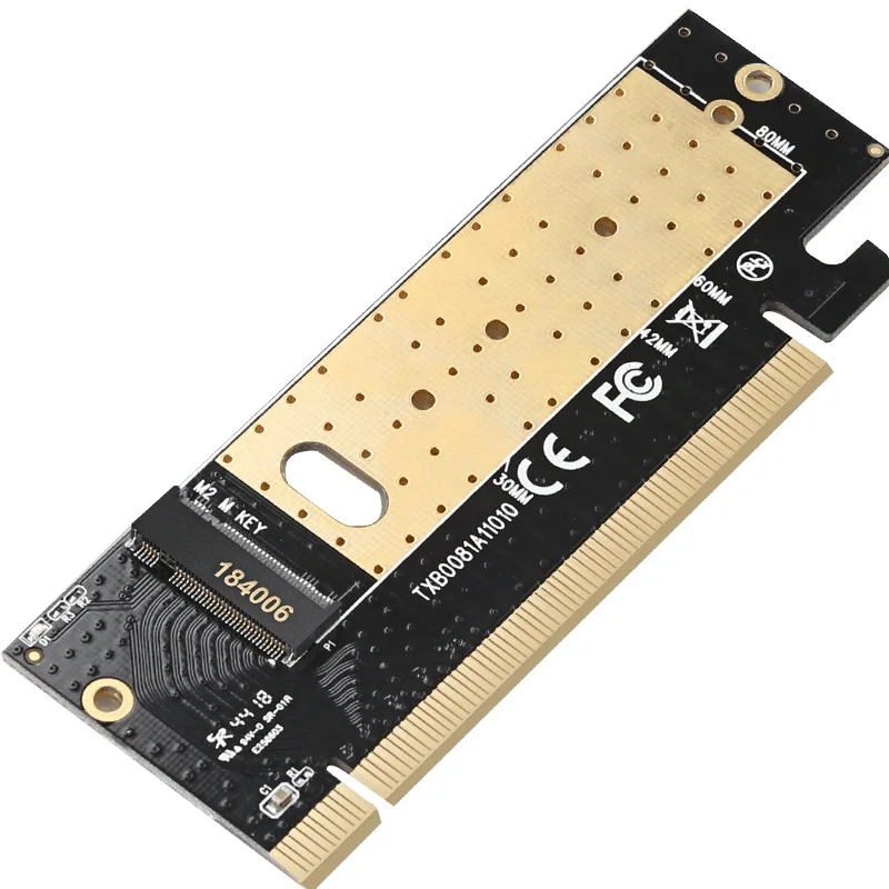 M.2 NVMe SSD Adapter M2 to PCIE 3.0 X16 Controller Card M Key Interface Support PCI Express 3.0 x4 2230-2280 Size