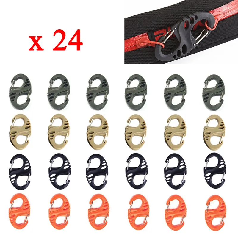 24X mini small Carabiner Clip Molle Webbing quickdraw Backpack Outdoor Buckle Snap Lock clasp hook hanger hang fastener Shackle