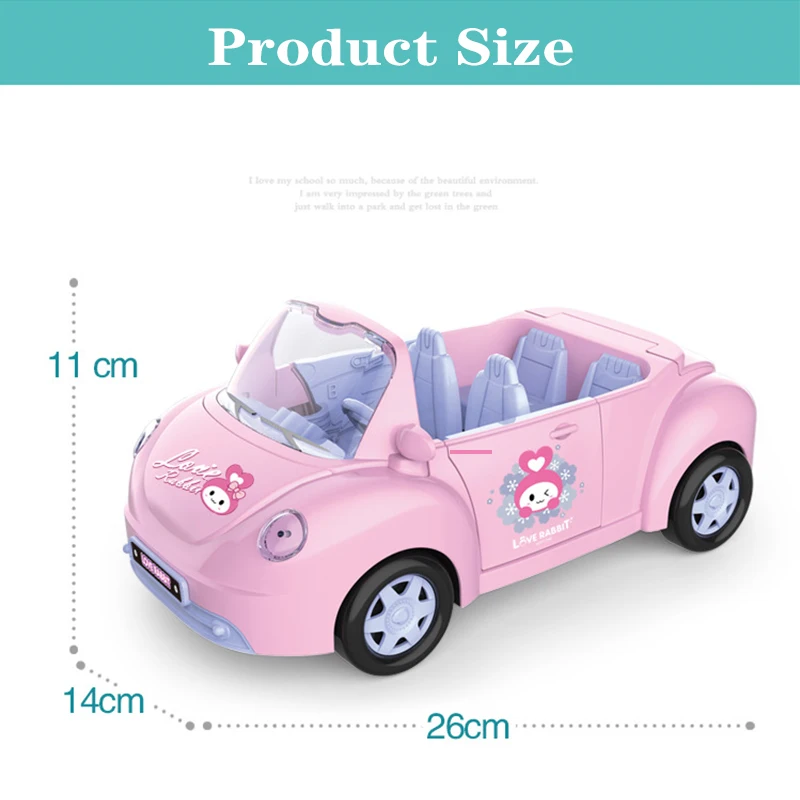 1/12 Simulation Picnic Car Motorcycle Play House Toy Convertible Sliding Car Rabbit Family Package Toy For Girls Birthday Gifts