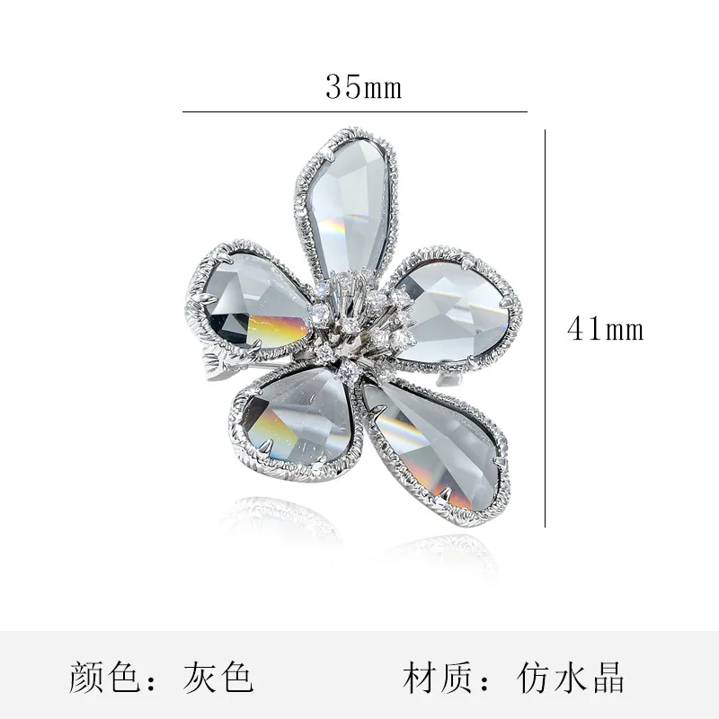 Ajojewel Women's Crystal Flower Brooch Vintage Jewelry Retro Style Brooches Decoration For Suit Sweater Shirt Broche Femme image 6