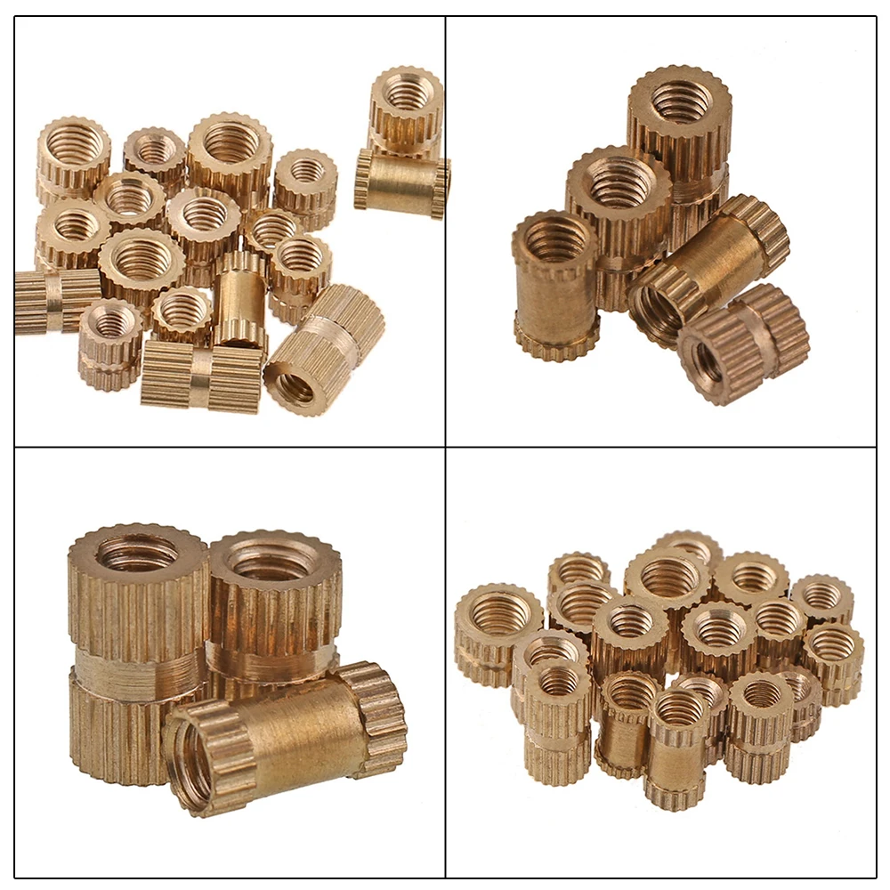 330 pz M2/M3/M4/M5/M6/M8 dadi filettati in ottone Set dadi incorporati combinazione dado in rame ottone zigrinato rotondo modellato-in imballato