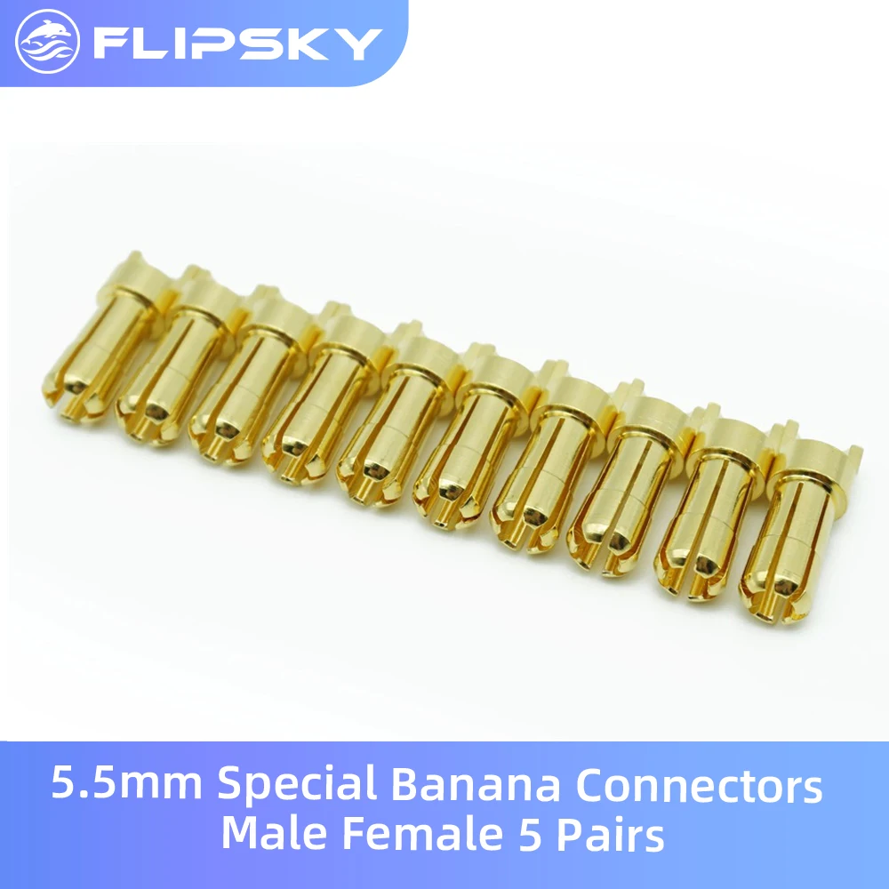 5.5mm Special Banana Connectors Male Female 5 Pairs Gold Plated Plug Connectors ESC Fitting Flipsky