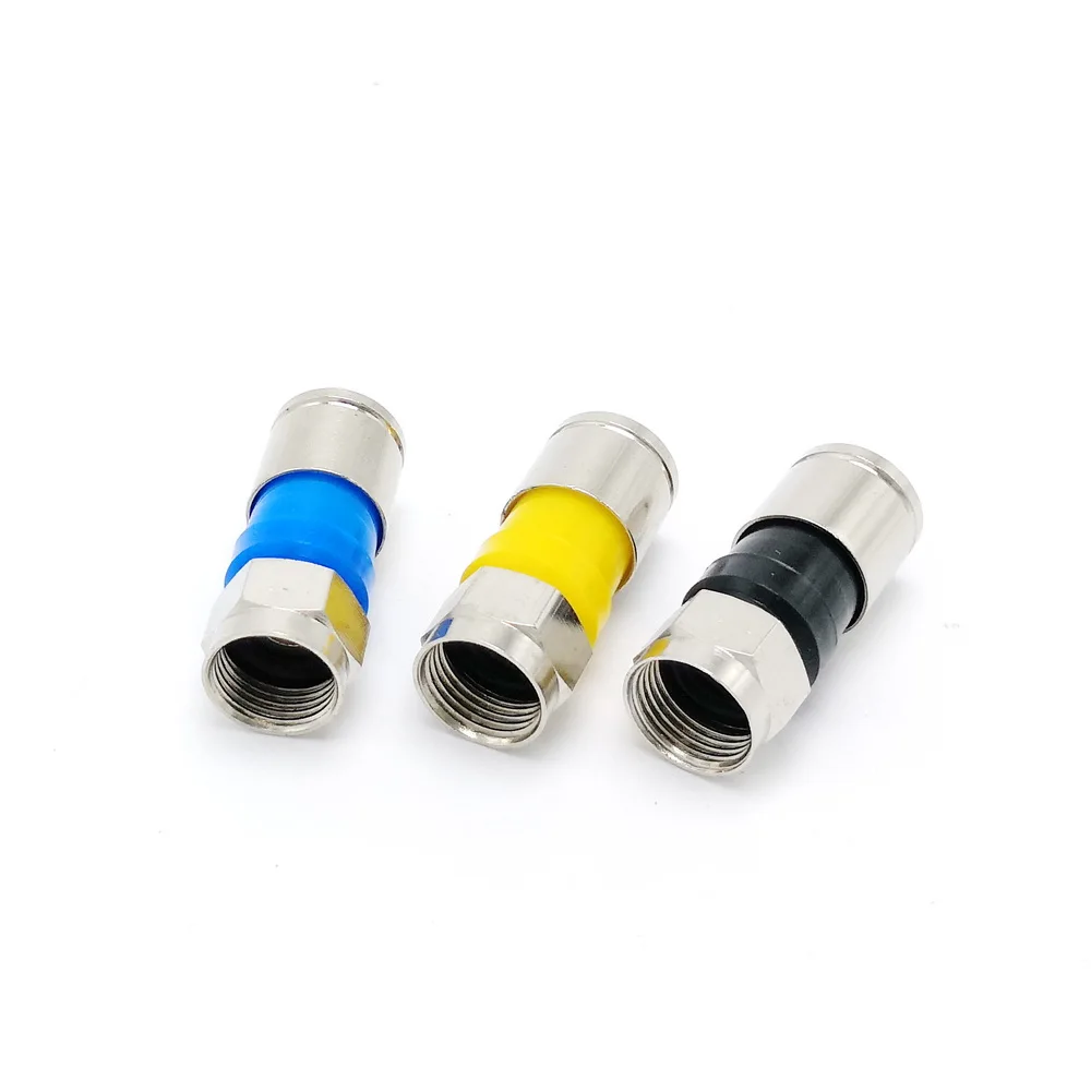 75-5 F نوع موصل ل RG6 محوري كابل ضغط F-نوع موصل البريطانية نظام 10 قطعة/الوحدة