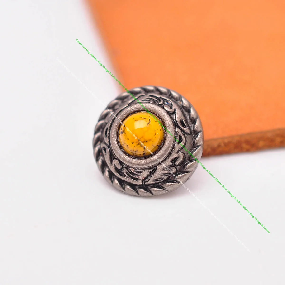 10pcs 12mm antike silberne Blume Seil Seite Leder handwerk Gürtel Zubehör Handtasche Brieftasche schwarz türkis Concho Screw back – Detail 8