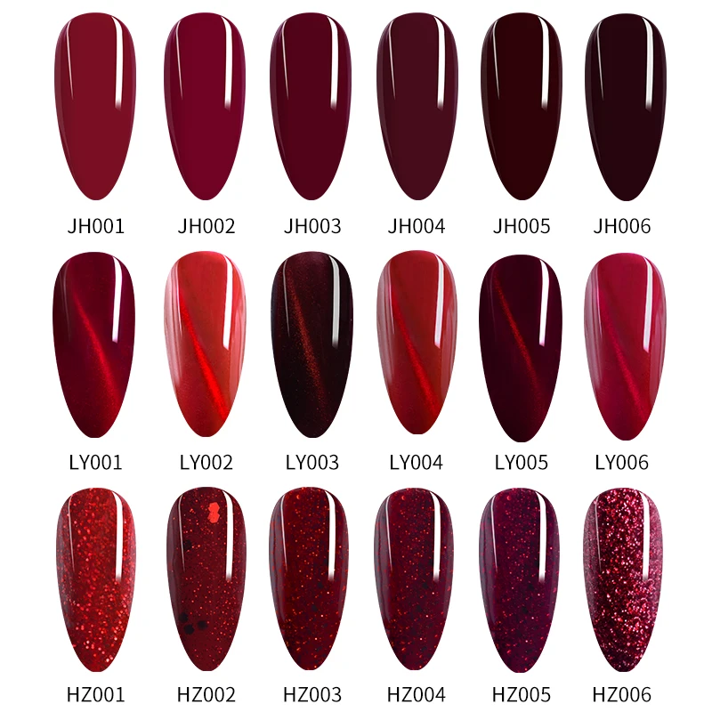 RS NAIL 15ml Gel Nail Polish Red Wine Cat Eye Glitter Gel Varnish Winter Color UV LED Nail Art Gel Lacquer 2021 Top