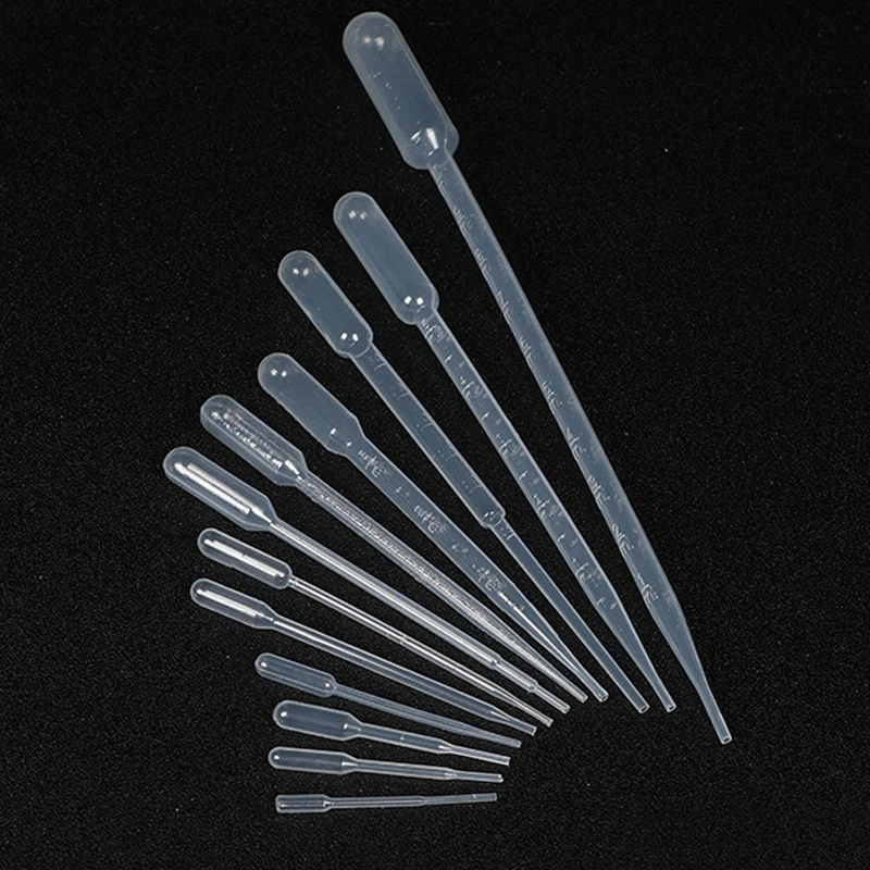 

500Pcs 0.2ml/0.5ml/1ml/2ml/3ml/5ml LDPE Disposable Clear Plastic Eye Dropper Transfer straws Graduated Perfume Liquid Pipettes