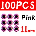 100 piezas de 11 mm, color rosa