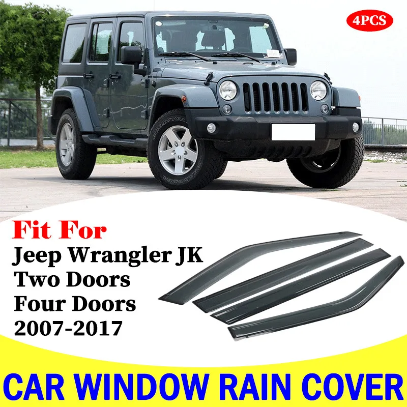 واقي من المطر للسيارة Jeep Wrangler JK ، بابان ، أربعة أبواب ، عاكس ، غطاء واقي ، غطاء مطر خارجي ، ملحقات السيارة