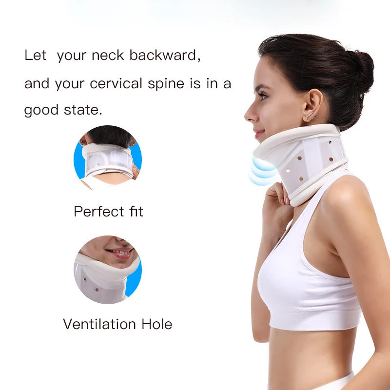 Neck Cervical Traction Device with Chin Support Collar  Brace Support Hard Plastic for Headache Neck Pain Hight Adjustable