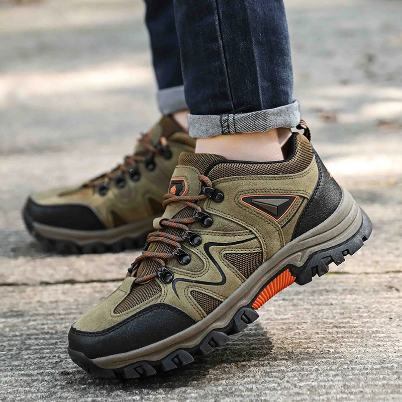 Hiking Shoes For Men Outdoor Lace Up Shoes Man Climbing Sport Boots Tactical Hunting Trekking Mountain Waterproof Sneakers