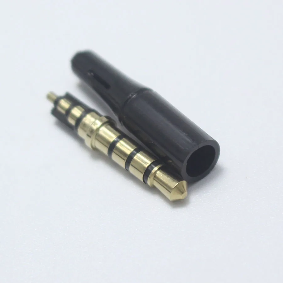 4pcs 3.5mm 3Pole 4Pole 5Pole Stereo Male Plug 2 in 1 Gold-plated Mic DIY Repair Parts for Huawei Samsung Sony PC Taplop