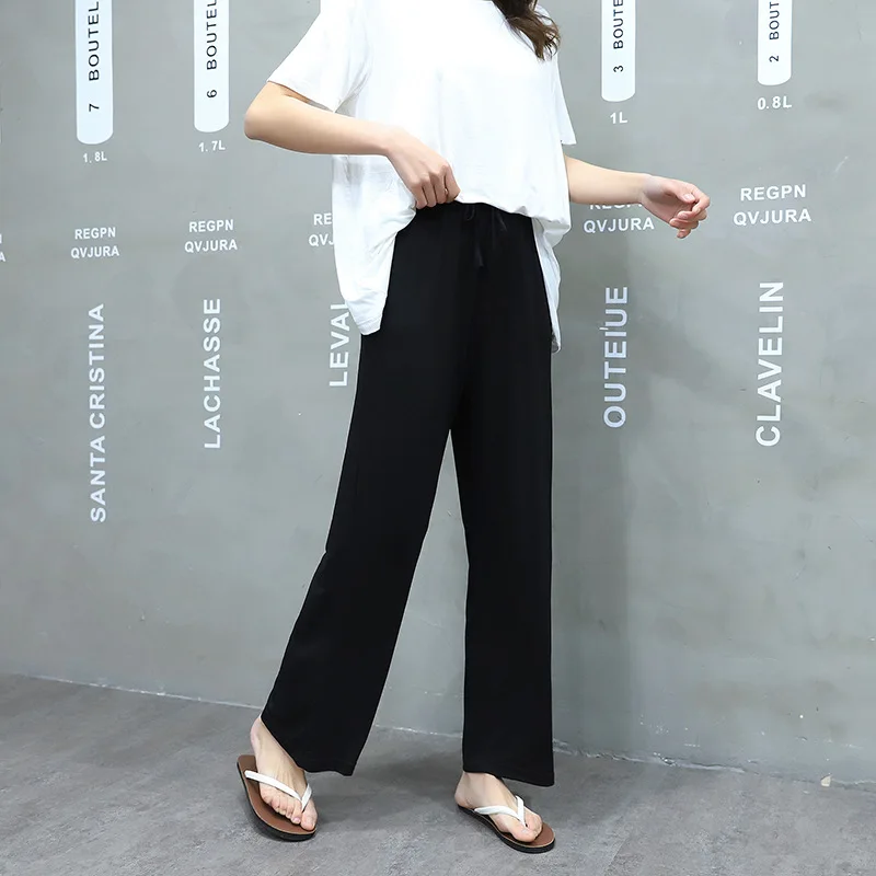 

Summer Simple Leisure Sports Thin Section Loose And Comfortable Mid-waist Straight Modal Ladies Pajamas New Home Pants