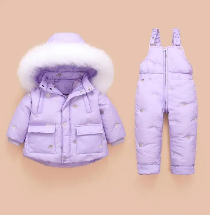 Winter Children Clothing Sets Snow suit Jackets + Jumpsuit 2pcs Set A11 Boy Girls Duck Down Coats Toddler Girl Winter Clothes