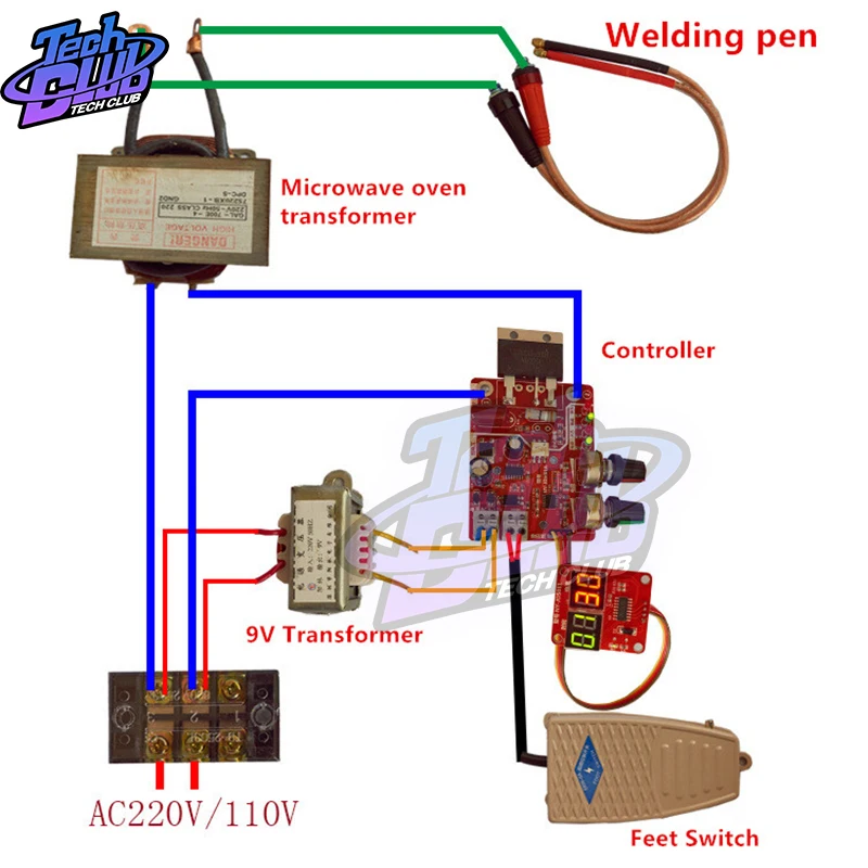 Placa de Control de soldadores por puntos de NY-D01, 40A, 100A, pantalla Digital, tiempo de soldadura por puntos y Panel Controlador de corriente,