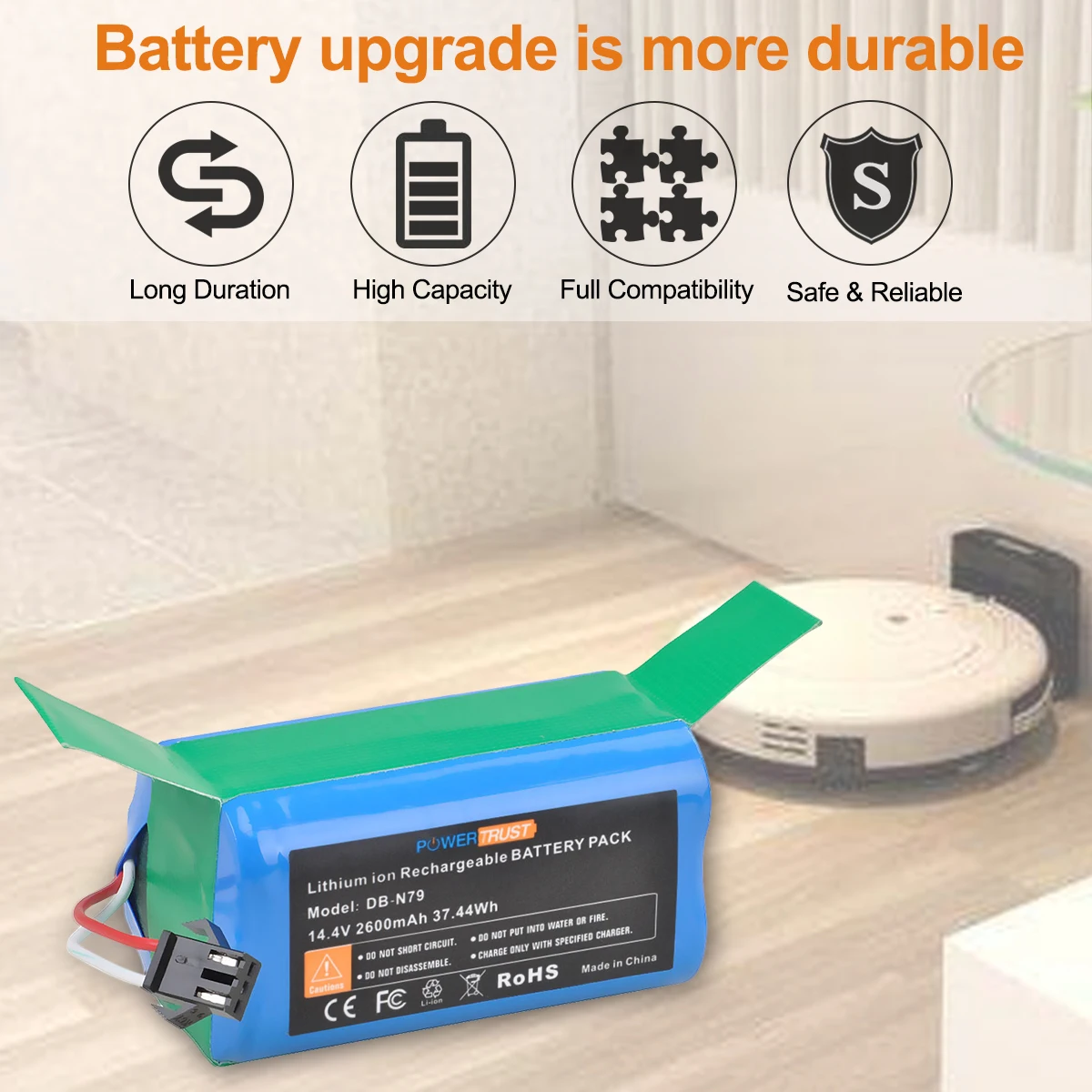 N79 Battery for Eufy RoboVac 11C 11S 11, 30C 30 , RoboVac 15C, Conga 990, Ecovacs Deebot N79S N79, Conga 1090, Conga serie 950