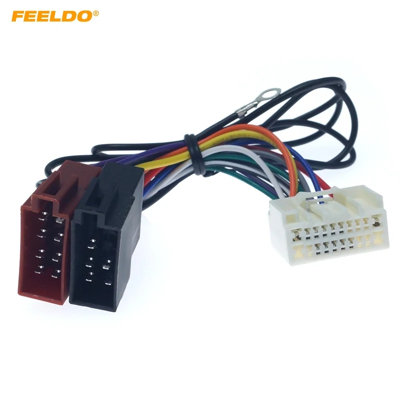 

FEELDO Car Stereo Conversion Plug Wire Adapter For Mitsubishi 2007+ To ISO CD Radio Wiring Harness Original Head Units Cable