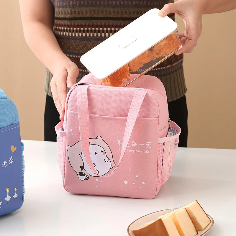 

1PC New Children Portable Cartoon Lunch Bag Women's Thermal Bento Bags Oxford Cloth Food Handbags Large Capacity Organizer