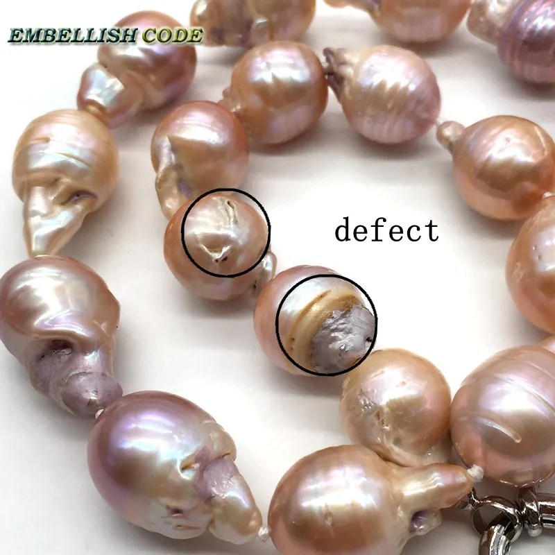 baroque pearl Irregular statement necklace tissue nucleated Mellow flameball peach purple mixed natural pearls popular jewelry