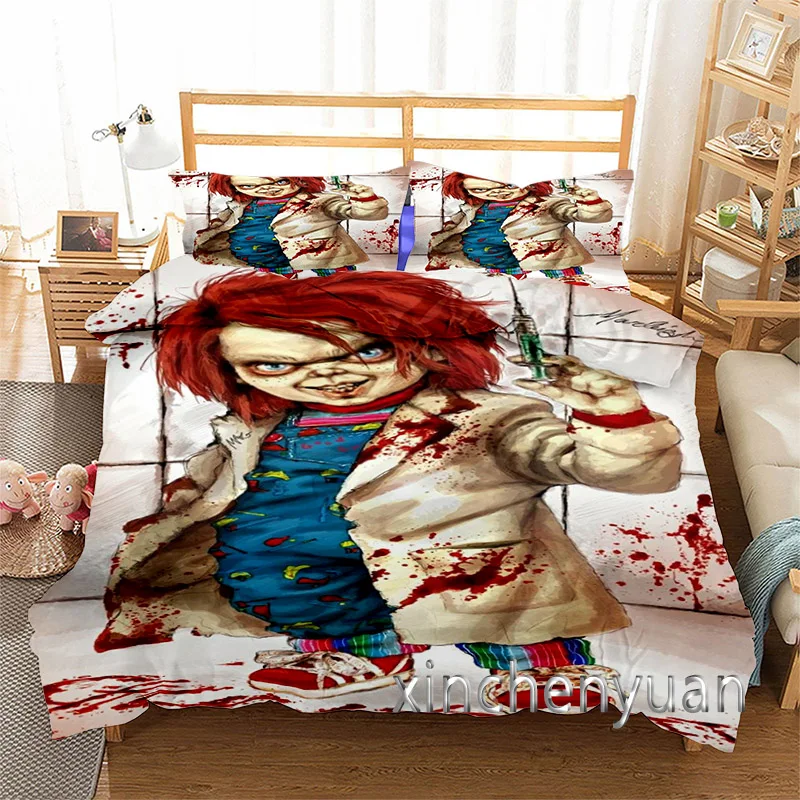 Imagem -03 - Chucky-impresso Duvet Cover Grupo Filme de Terror 3d Twin Completo Rainha King Size Conjunto de Cama Roupa de Cama Roupa de Cama