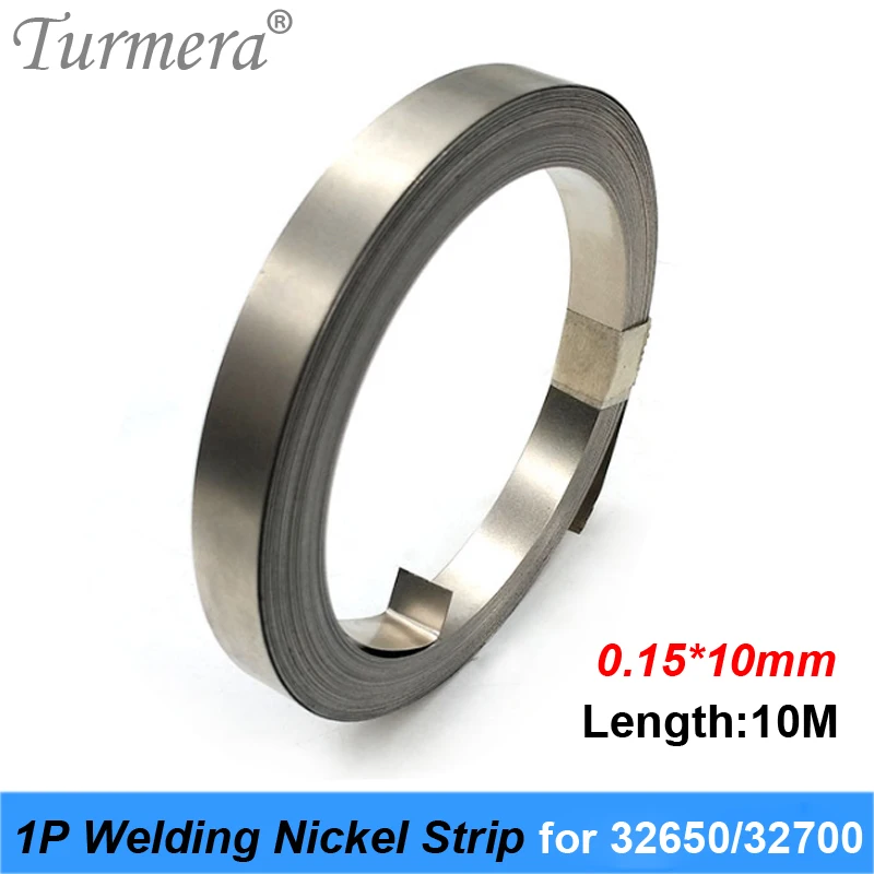 Turmera 10Meters 0.15mm Thickness 8mm 10mm 15m 32650 32700 Nickel 1P  Nickel Belt for Spot Welding Mechine Soldering Battery Use