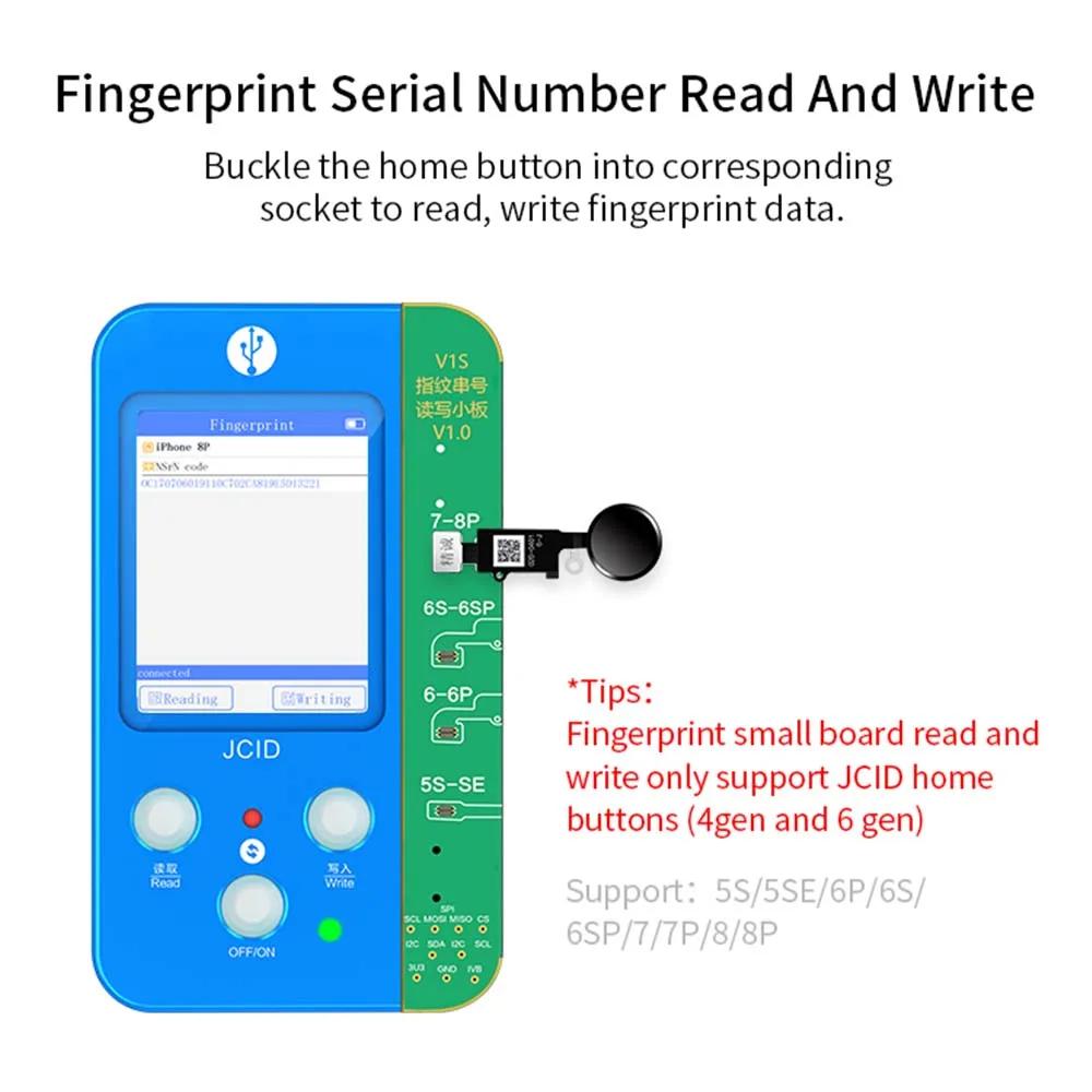 JCV1SE WIFI Programmer for iPhone 6-14Pro Max Original Color Touch Battery Fingerprint No Solder Dot Matrix Camera Repair Tools