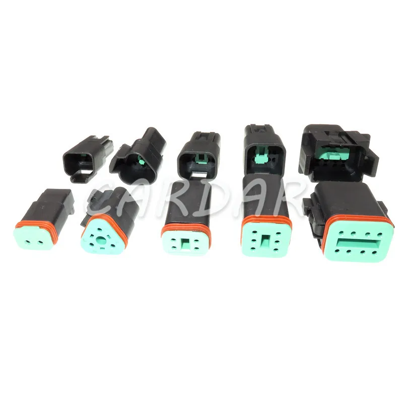 1 Set Deutsch DT Black Connector Waterproof Plug AC Assembly DT06/DT04 2/3/4/6/8 Pin Engine/Gearbox For Car Bus Motor Truck