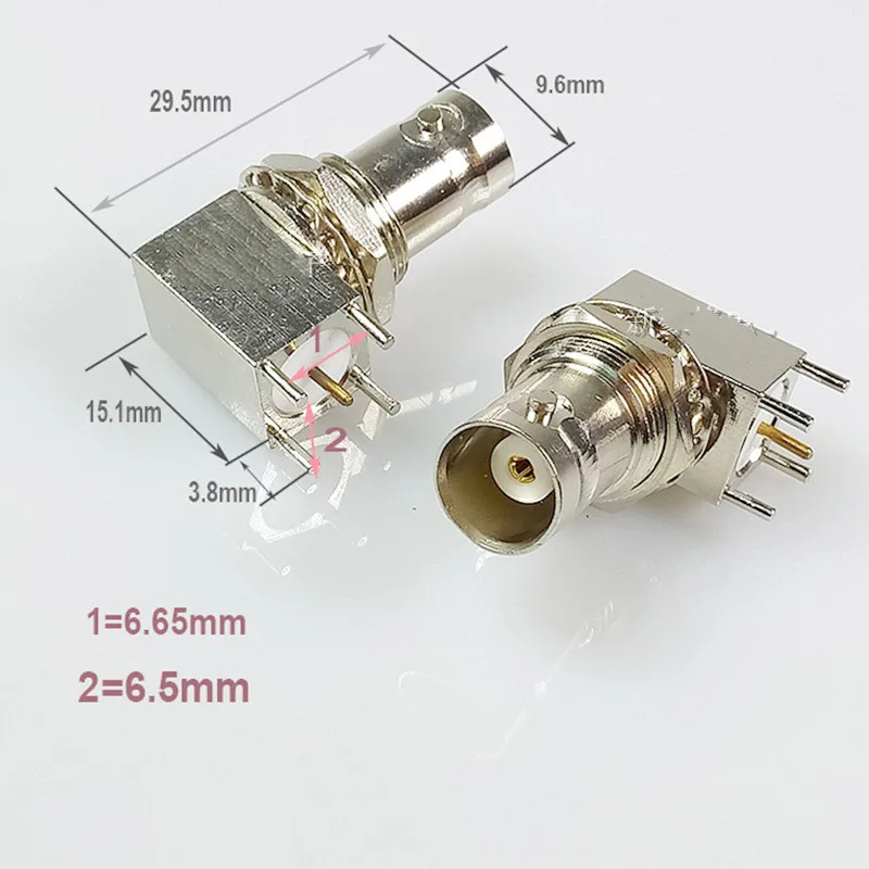 All copper BNC-KWE Female socket 90 Degree elbow PCB Fixed panel Q9 Video monitoring connector