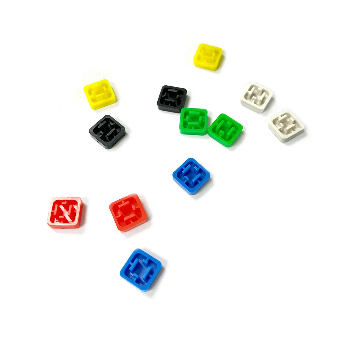 100pcs 12*12mm push button switch cap square button cap  multi color button caps for 12*12mm square tactile switches