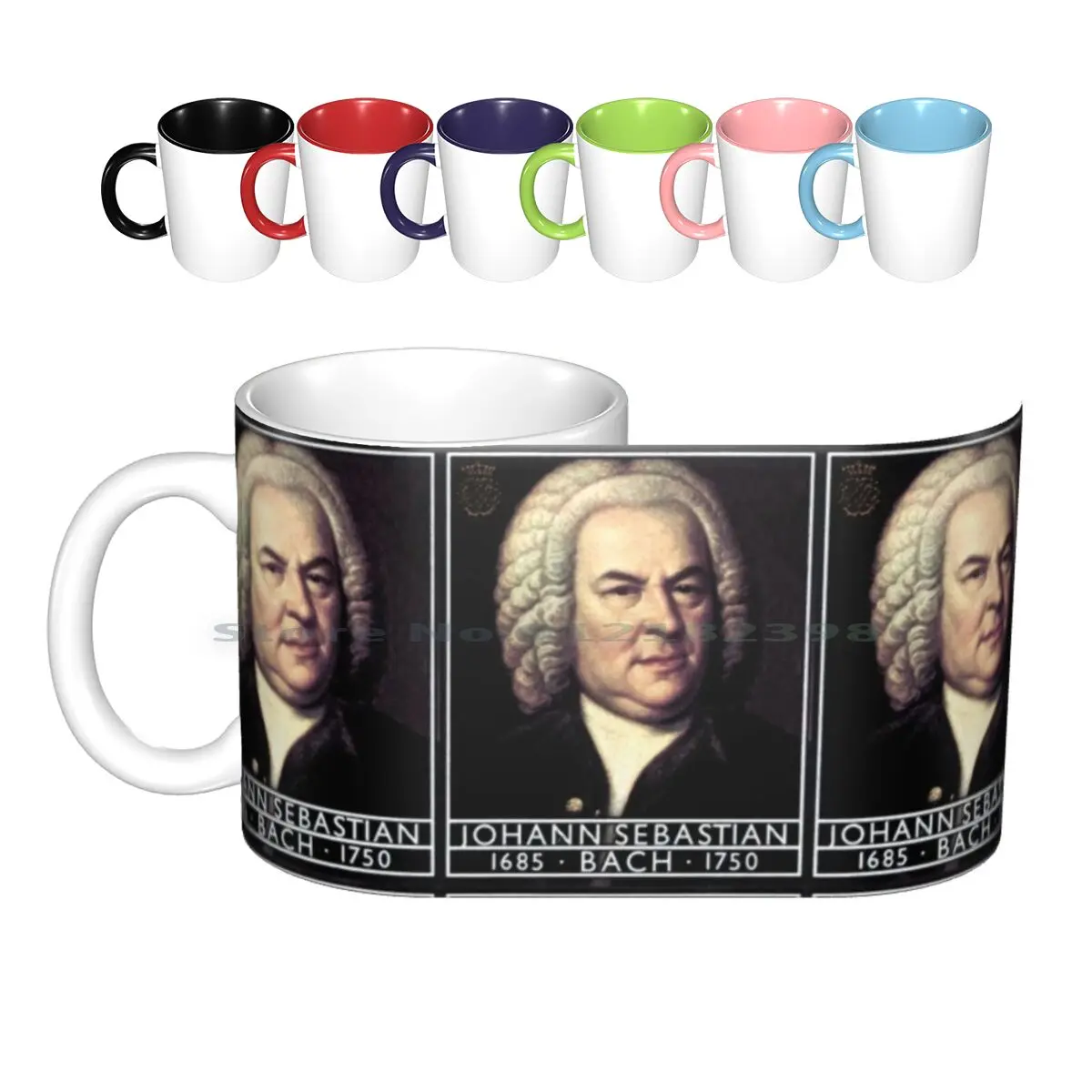 Johann Bach , Portrait Ceramic Mugs Coffee Cups Milk Tea Mug Johann Bach Portrait Composers German Vintage Germany Bach