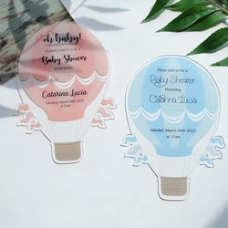 10PCS Birthday Boy and Girl Invitation Card Design Hot Air Balloon Acrylic Personalize Baby Shower Invitations Bar Mitzvah Gift