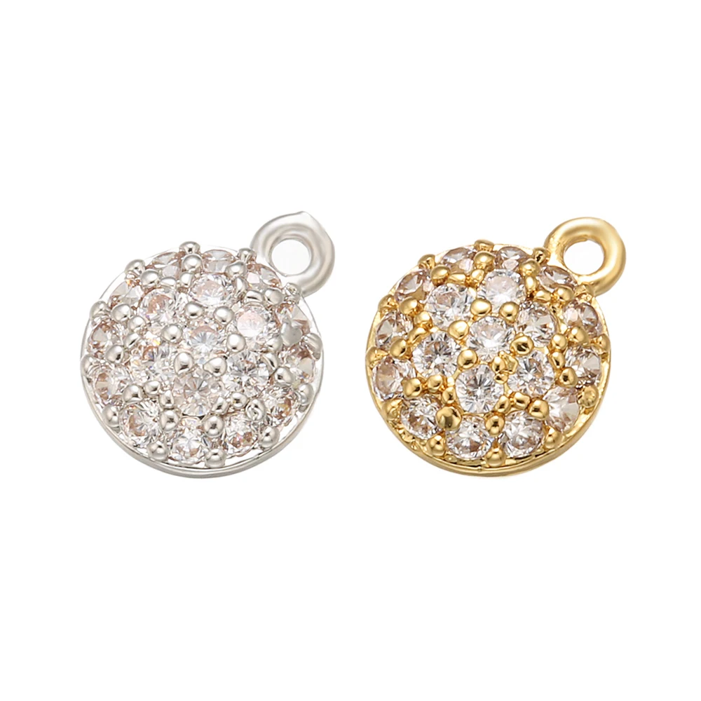 3pcs/lot, Brass Round Crystal Hollow Pendant for Women Necklace Earrings Jewelry Accessories Making Findings Model: VD554,