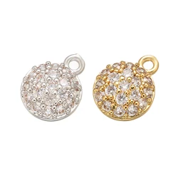 3pcs/lot, Brass Round Crystal Hollow Pendant for Women Necklace Earrings Jewelry Accessories Making Findings Model: VD554,