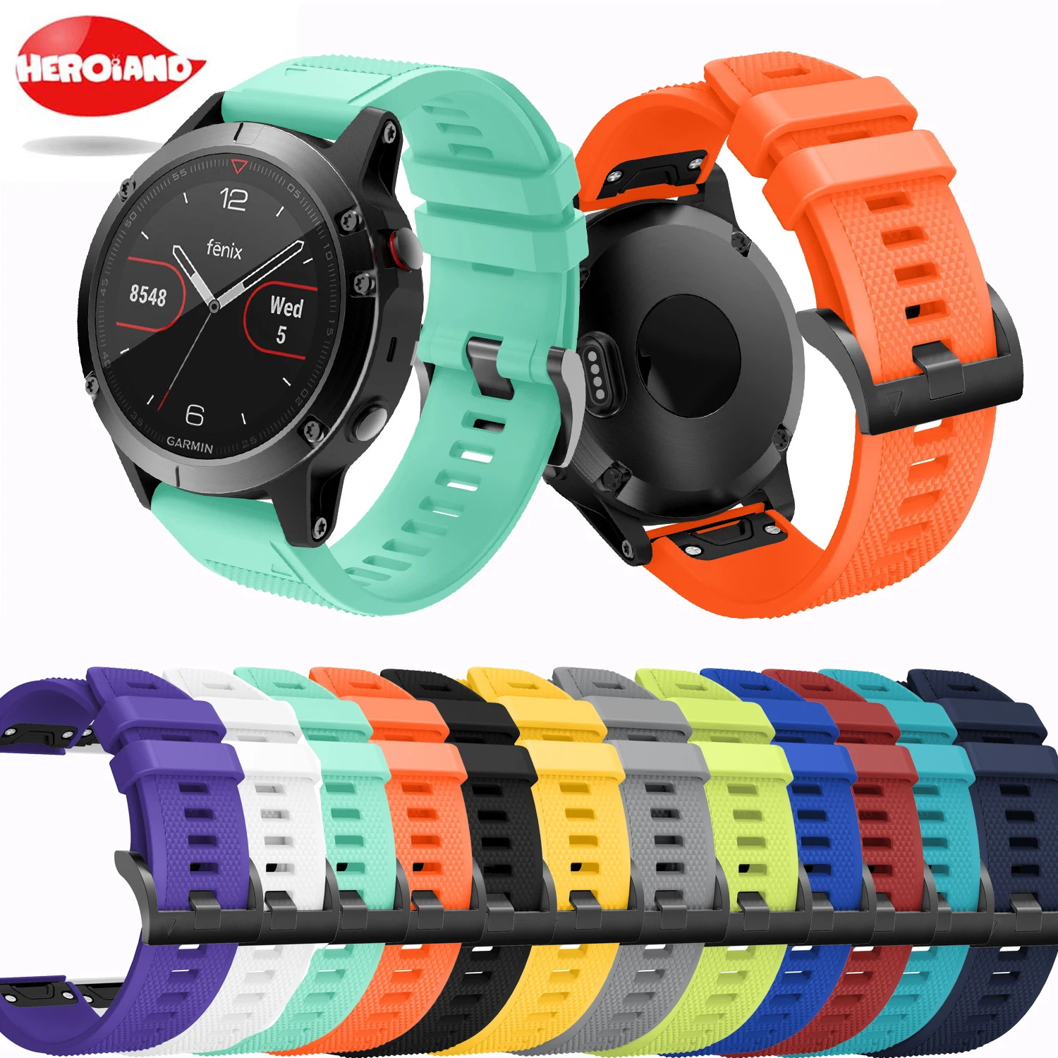 22MM fashion sport Strap For Garmin Fenix 5 Watch Silicone Wrist Band For Garmin Fenix 5 Plus Strap For Garmin Fenix 6 Watchband