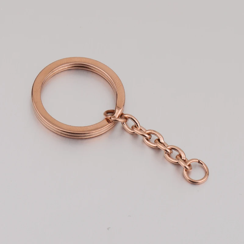 Fnixtar 20Pcs/Lot 304 Stainless Stee Key Chain Hanging Split Keyring With Extender Chain For DIY Making Keychains Punk Jewelry