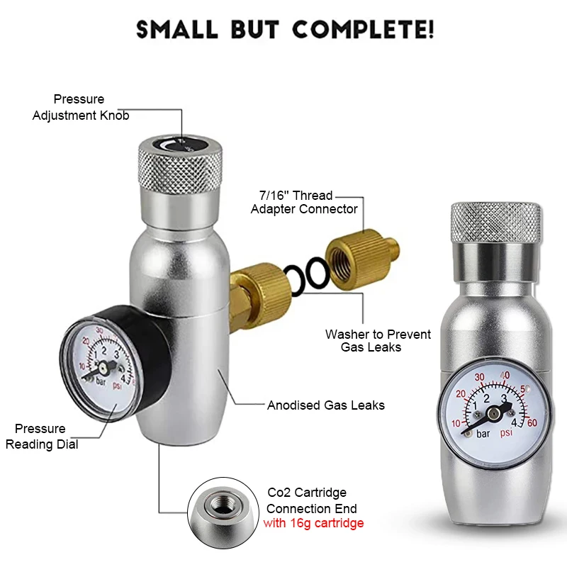 Mini Keg Tap Dispenser Stainless Steel Beer Growler Spear, Adjustable Tap Faucet & Premium Co2 Charger Kit homebrew Accessories