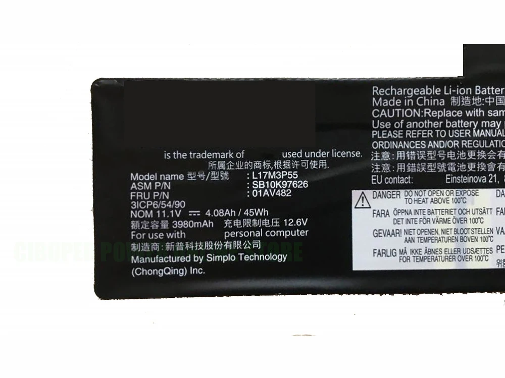 CP Baterai Laptop Asli Baru L17C3P53 11.1V 45Wh L17M3P55 L17L3P53 untuk S2 Yoga L380 L390 Yoga S2 2018 Seri 01AV481 01AV483