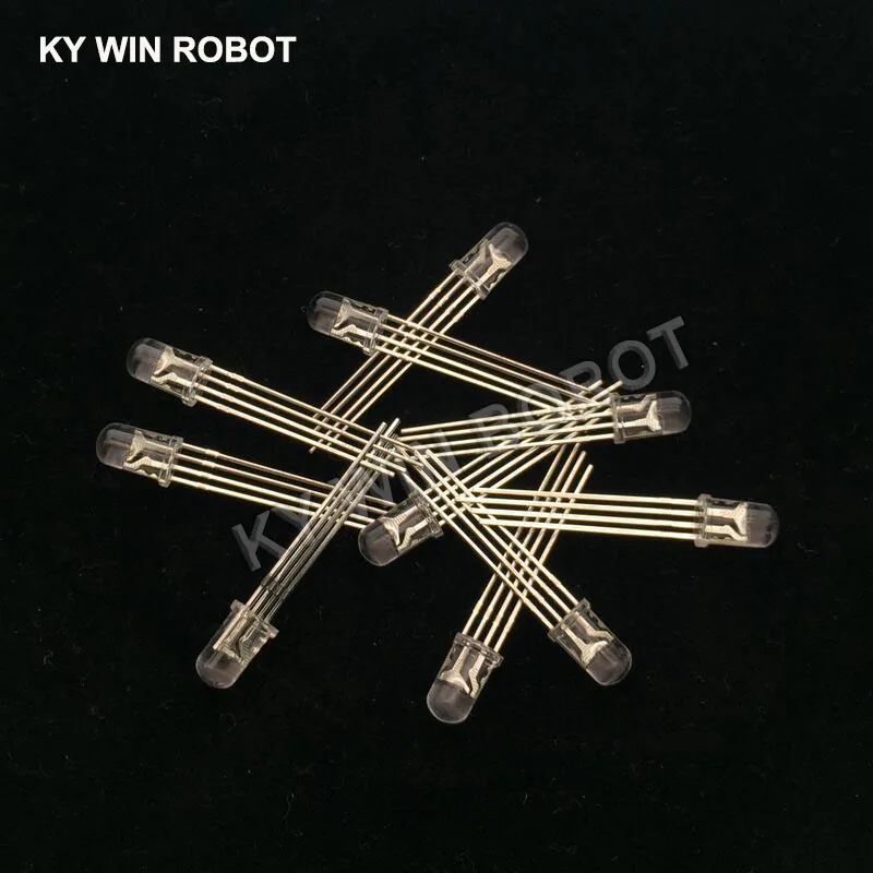 10pcs 5mm RGB LED Diode 4pins Common Anode/Cathode Tri-Color Emitting Diodes Diffused Red Green Blue DIY Kit