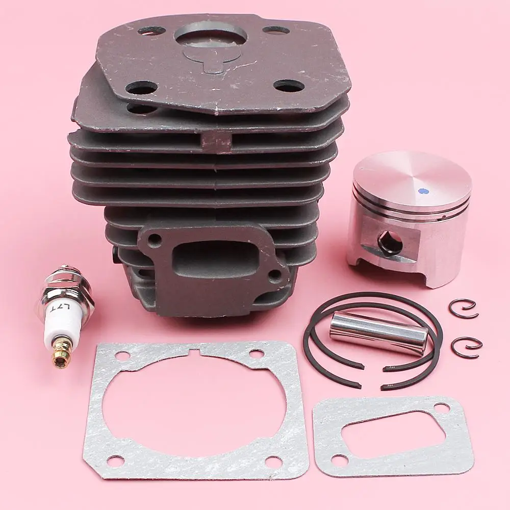 Cilindro Anel de Pistão Silenciador Kit Junta para Jonsered Cs2141 Cs2145 Cs2149 Cs2150 Cs2152 Cs2153 Motosserra com Vela de Ignição 45 mm