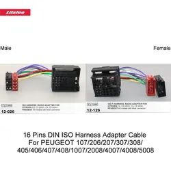Car Radio Power Cable Adapter Harness Wire For PEUGEOT 107/206/207/307/308/405/406/407/408/1007/2008/4007/4008/5008