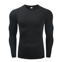 Maglietta da corsa a compressione da uomo Fitness maglietta sportiva a maniche lunghe attillata allenamento camicie da Jogging palestra abbigliamento sportivo rashguard ad asciugatura rapida