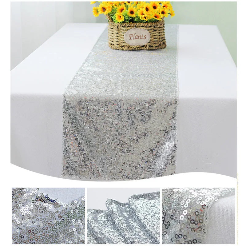 Advanced Sequin Glitter Table Runner for Birthday Party Supplies Decorations Wedding Holiday Celebration Bridal Shower Baby