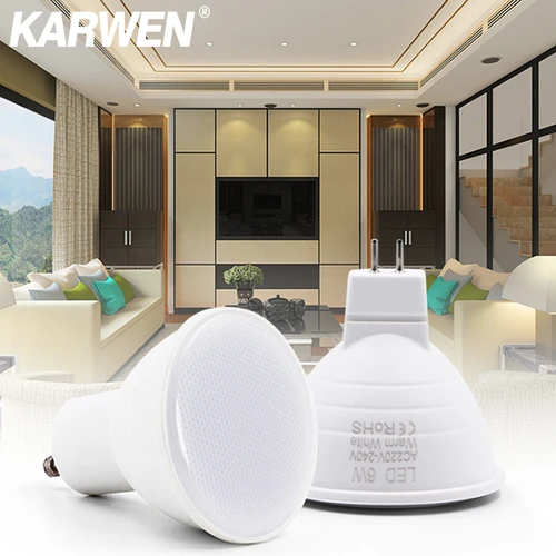 KARWEN Bombillas LED 램프, LED 스포트라이트, 다운라이트 천장 조명, 램프 파라 LED 전구, GU10, MR16, 220V, 3W, 6W 