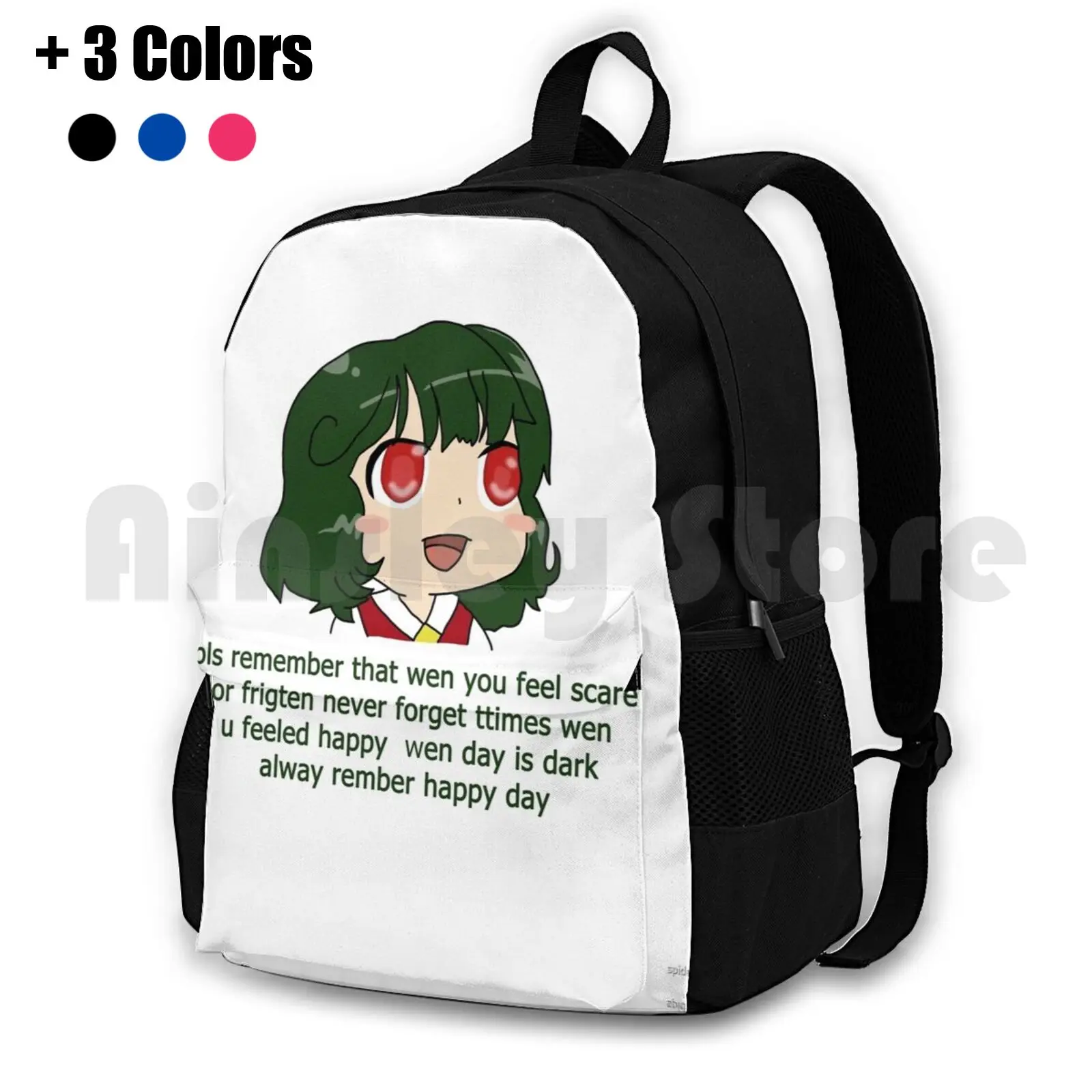 Happy Day Outdoor Hiking Backpack Riding Climbing Sports Bag Pls Remember That Wen You Feel Scare Or Frigten Never Forget