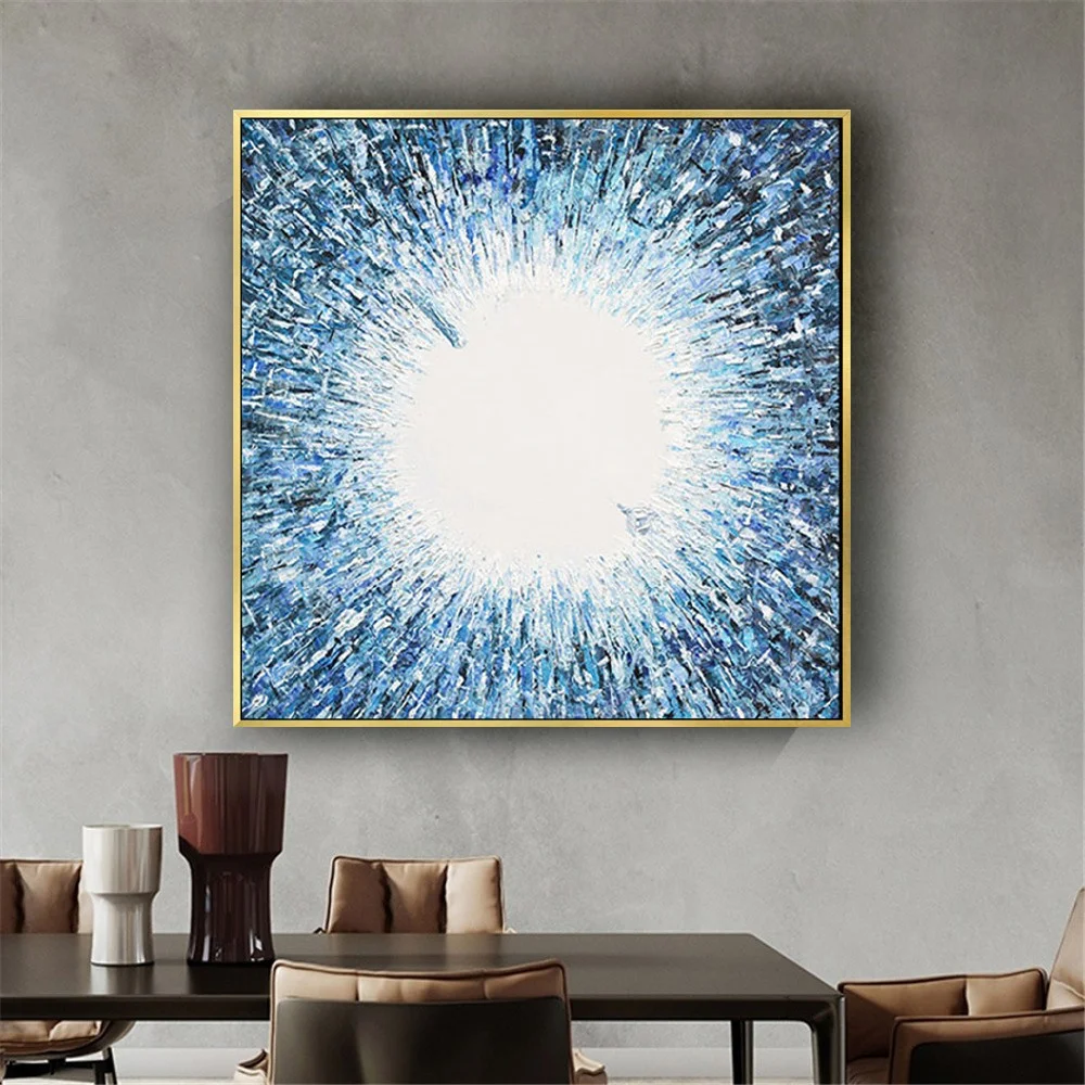 100% Hand Painted Oil Painting On Canvas wall art modern blue pop Room decor Singularity pattern mural For Home Decoration art