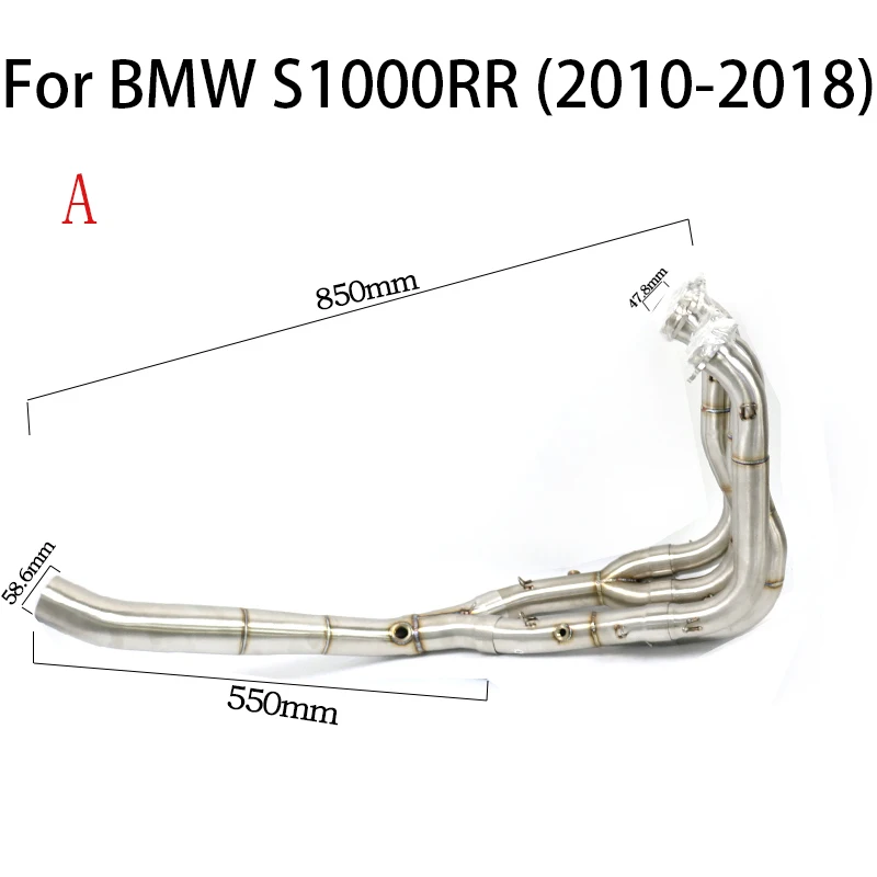 For BMW S1000RR S1000R S1000 RR 2010-2018 Motorcycle Exhaust Front Pipe Muffler Middle Link Connect Pipe 60mm