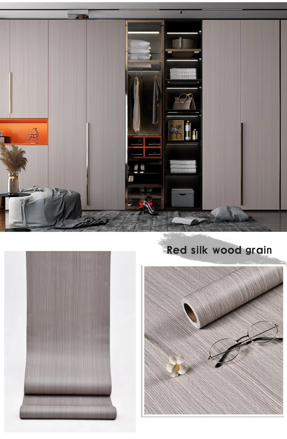 6 m wasserdichte, selbstklebende Vinyl-Tapeten, Rolle, Möbel, Schränke, PVC, dekorative Folie, Holzmaserung, Aufkleber für DIY-Heimdekoration – Detail 4
