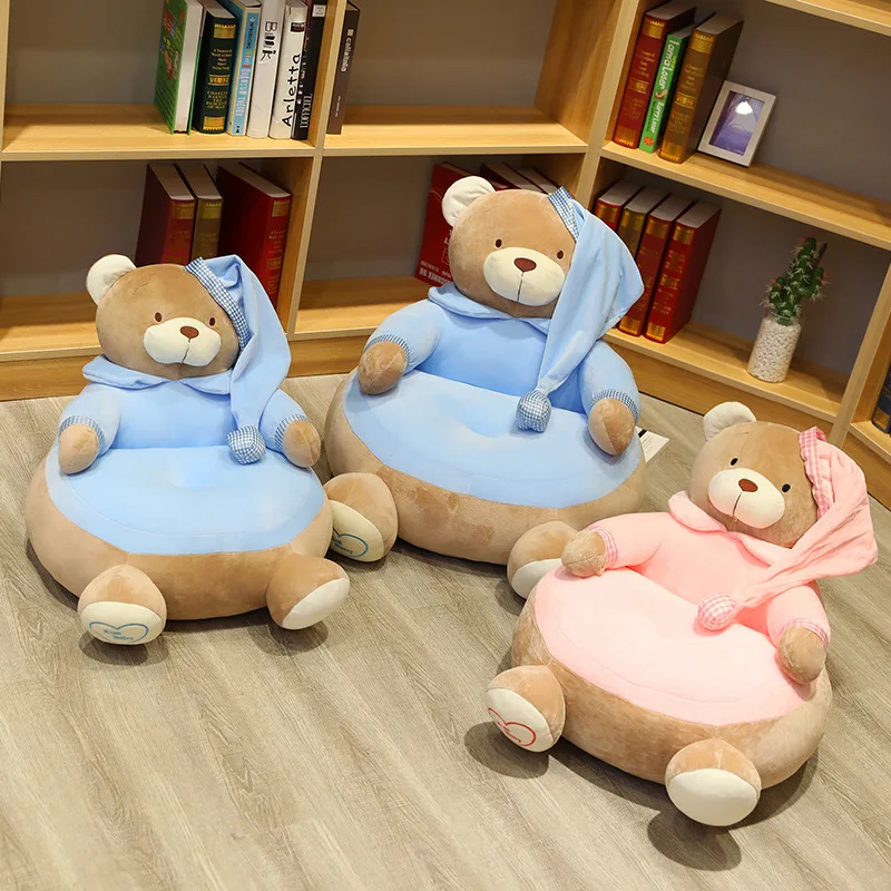 Cute Teddy Bear Sofa Chair Plush Toys Plush Sleeping Comfort Pillow Cushion Stuffed Toy Baby Seat Kids Gifts for Kids Birthday