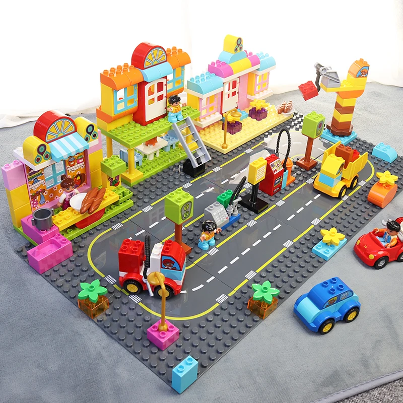 Big Building Blocks Accessories DIY Bricks City Construct Road Street Base Plates Sets Educational Toys For Children Kids Gift